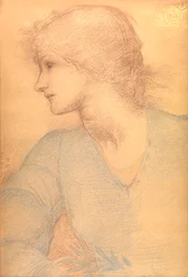 Studie in farbiger Kreide, für ein Bild, 1885